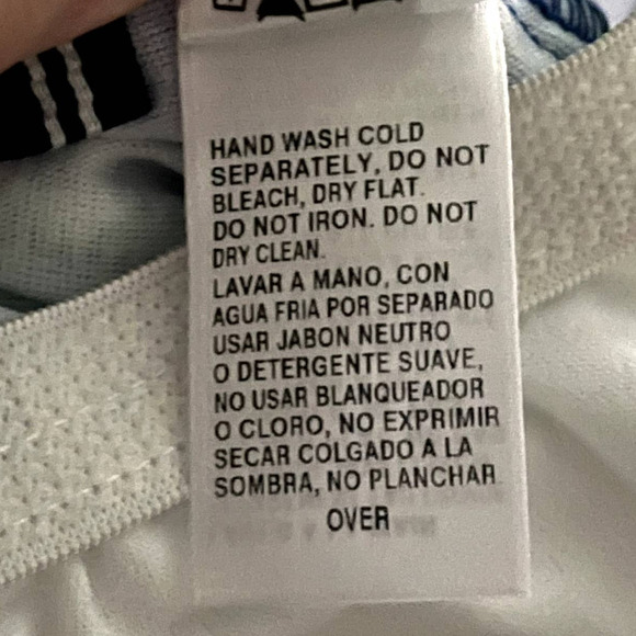 Nautica NWT Blue Teal Color Block Strappy Front Removable Pads Halter Tankini XS - Picture 13 of 15